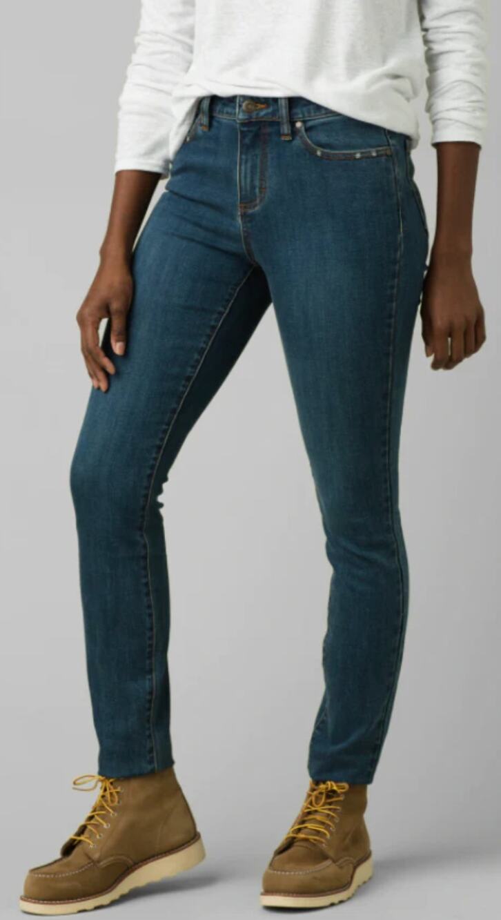 PRANA Womens Sienna Skinny Jeans Size 14 32x31 True Blue Stretch Mid Rise NWT